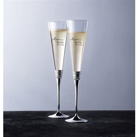 vera wang champagne flutes engraved.